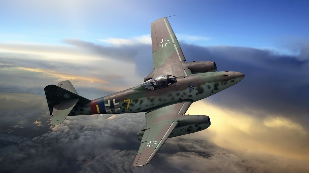 ME-262, single-wing, single-seat, twin jet engines, fighter
